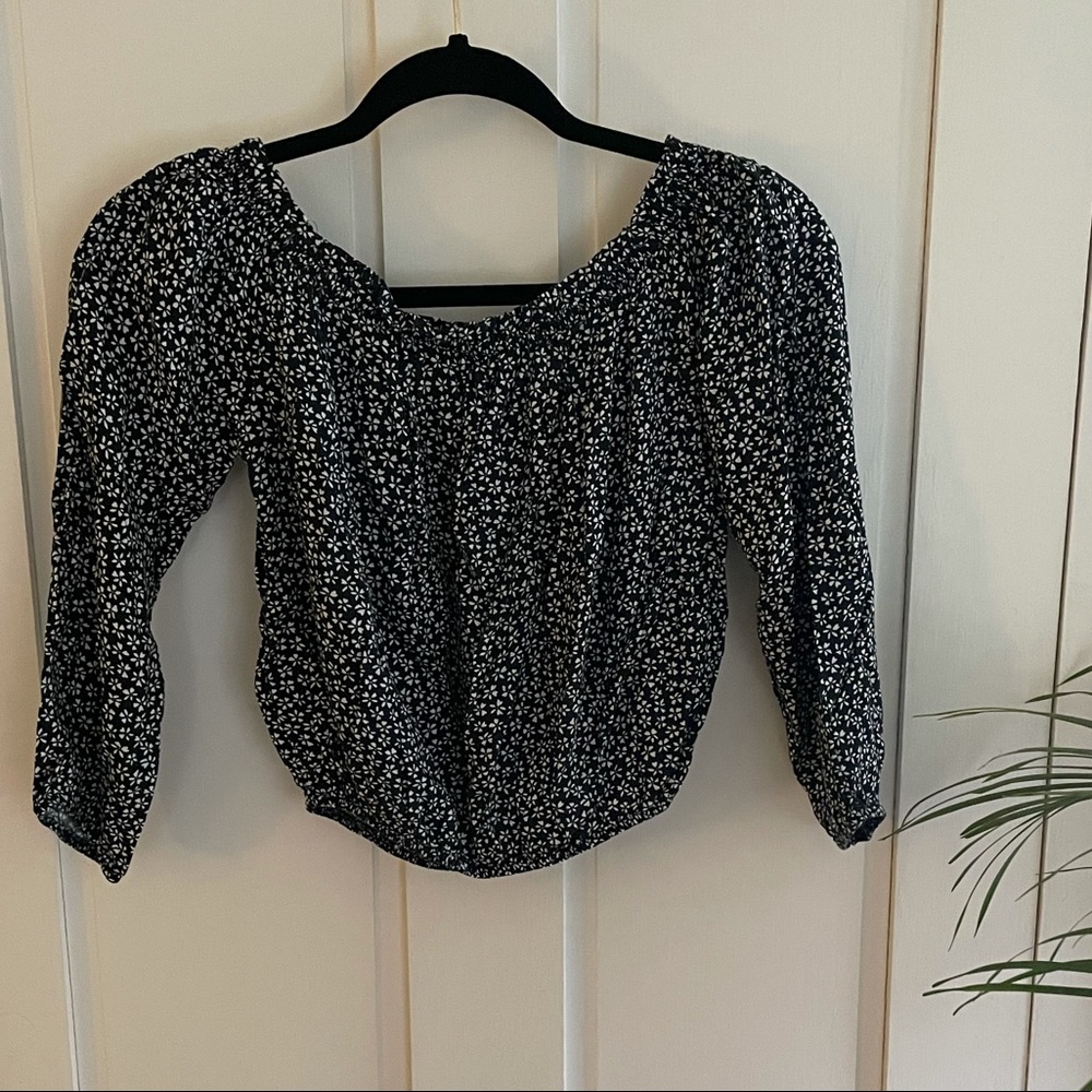 Pacsun navy long sleeve off the shoulder top